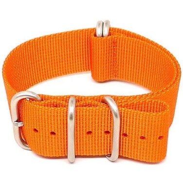 Da Luca Ballistic Nylon Military Watch Strap - Orange (Matte Buckle) : 22mm