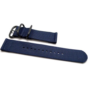 Da Luca Two Piece Ballistic Nylon Watch Strap - Navy (PVD Buckle) : 18mm