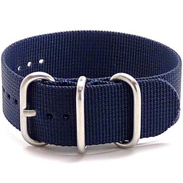 Da Luca Ballistic Nylon Military 1 Piece Watch Strap - Navy (Matte Buckle) : 20mm