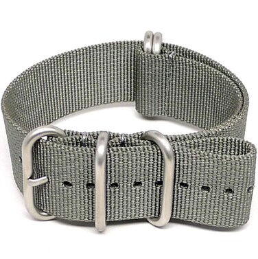 Da Luca Ballistic Nylon Military Watch Strap - Grey (Matte Buckle) : 22mm