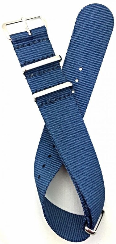NewLife 22mm Navy Blue, Nylon Fabric Watchband   Vintage, Heavy Duty, Military Style Replacement Wrist Watchstrap That Brings to Any Watch for Men and Women - Navy Blue