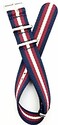NewLife 20mm Tan/Red/Navy Blue, Military Style, Fabric Watchband   Vintage, Heavy Duty Replacement Wrist Watchstrap That Brings to Any Watch for Men and Women - Navy Blue/Red/Tan