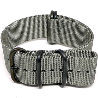Da Luca Ballistic Nylon Military Watch Strap - Grey (PVD Buckle) : 20mm
