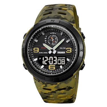 Mens Analog Digital LED 50M Waterproof Outdoor Sport Watch Military Multifunction Casual Dual Display 12H/24H Stopwatch Calendar Wrist Watch (Army Green Camo)