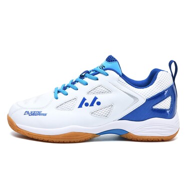 Condromly Men's Light 22 Lightweight Cushioning Pickleball Court Shoes (White/Blue, 8.5)