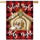 RABUSOFA Christmas Jesus Nativity House Flag 28x40 Inch Double Sided for Outside, Silent Holy Night Buffalo Plaid Winter Holiday Religious Xmas Yard Outdoor Decorative Porch Flag 63-28