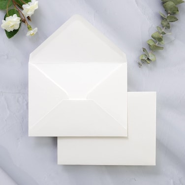 PONATIA 50 Pack A1 Envelopes, 3 5/8 x 5 1/8 Inches Ivory Envelopes Perfect for Weddings Cards, RSVP Cards, Response Cards, Baby Showers, Thank You Notes, Photos and any 3.5x5" inserts