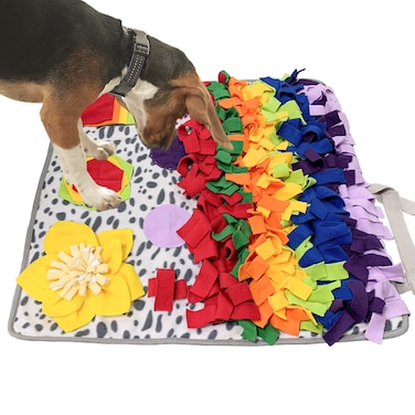 Snuffle Mat for Dogs, Nosework Feeding Blanket Sniffing Pad for Interactive Games, Foraging Puzzle Enrichment Toys for Large Small Medium Pets