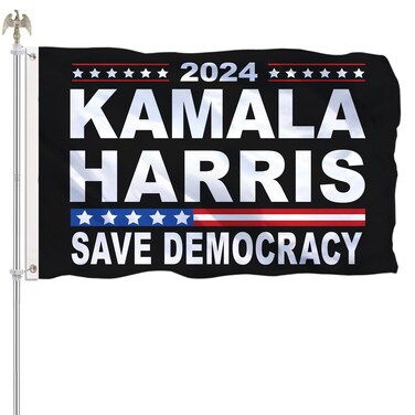 Kamala Harris 2024 Flag 3x5 President Flag Save Democracy Kamala Harris For The People Flag Made in USA 3x5 Ft Kamala Harris Outdoor Heavy Duty Nylon Cloth with 2 Brass Grommets for Room Wall