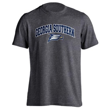 Sport Your Gear Georgia Southern Eagles Classic Arch Mascot Basic Collegiate Short Sleeve T-Shirt Charcoal Heather XX-Large