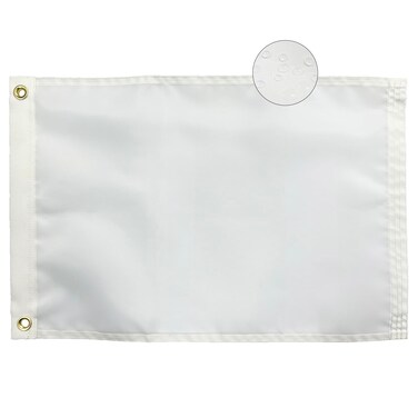 FRF FLAG White Flags 12x18 Inches, 210D Nylon Blank Flags, Outdoor DIY Flag, Bright Colors, with Brass Grommets