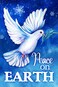 Texupday Peace on Earth Pigeon Snowflakes Decor Winter House Flag Outdoor Yard Flag 28" x 40