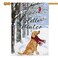 Louise Maelys Hello Winter Dog Garden Flag 28x40 Double Sided, Burlap Farmhouse Large Golden Retriever Cardinal Yard for Seasonal Outside Outdoor House Holiday Decor
