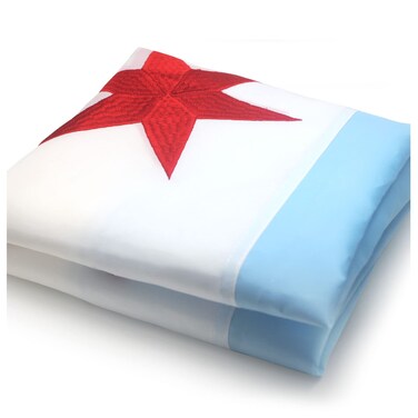 VSVO - Chicago Flag   2x3 feet   300D Nylon US Chicago City Flags &ndash; Embroidered Stars, Sewn Stripes, Brass Grommets, Vibrant Colors, Indoor/Outdoor