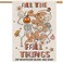Fall Garden Flag Funny Skeleton Pumpkin Double Sided All The Fall Things Flag Seasonal Autumn Yard Outdoor Decorations 28x40 Inch