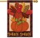 LHSION Gobble Gobble Turkey House Flag 28 x 40 Inch Happy Thanksgiving Pumpkin Vertical Double Sided Burlap Flag for Thanksgiving Farmhouse Yard Outdoor Decoration