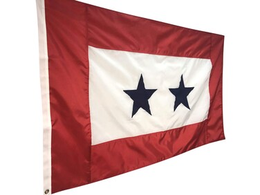 3x5' 2 BLUE STARS Service Star Flag, All Weather Nylon for Outdoor, Made in USA