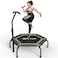 BCAN 48" Mini Trampoline, 550 LBS Fitness Trampoline with T-Adjustable Handle Bar, Bungees, Stable &amp; Quiet Exercise Rebounder for Adults Indoor/Garden Workout-Green