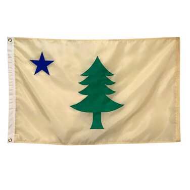 3x5' Historic 1901 Original Maine State Flag - Fully Sewn Applique Durable All-Weather Nylon, Made in USA, Indoor or Outdoor Use