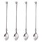 Mafier Luxurious 9 Inch Long Iced Tea Spoon Set, 4 Pieces Modern Design with Matte Stain Finish, 18/10 Staniless Steel, Perfect for Tall Glass, Cocktails and Dishwasher Safe(Silver)