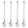 Mafier Luxurious 9 Inch Long Iced Tea Spoon Set, 4 Pieces Modern Design with Matte Stain Finish, 18/10 Staniless Steel, Perfect for Tall Glass, Cocktails and Dishwasher Safe(Silver)