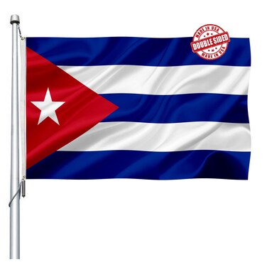 Cuban Flag 3x5 Outdoor Double Sided- Heavy Duty Cuba Flags for wall with 2 Brass Grommets 4 Rows Stitched Cuban Decorations for Parties