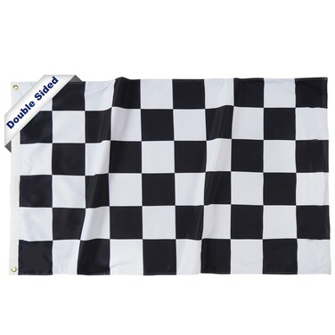 SYII Checkered Flag 3x5 Feet Outdoor, Double Sided Black and White Racing Flags with 2 Brass Grommets, Heavy Duty Polyester Flag for Golf Cart Race Car Party Sport Events