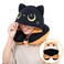 Mewaii Travel Neck Pillow with Hood, Cute Cat Neck Pillow for Teenagers &amp; Adults, Memory Foam Neck Pillow for Flight Headrest Sleep, Reversible Travel Pillow with Black Cat &amp; Brown Cat