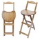 ISXACFF Folding Bar Stool Kitchen Counter Height Stool Foldable Bamboo Bar Stools with Backrest 24inch Portable Wooden Bar Stools Tall Bar Stool Folding Chairs for Home Kitchen Breakfast 1Pack
