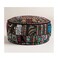 Sophia-Art Indian Embroidered Patchwork Cover Indian Decorative Pouf Indian Comfortable Floor Cotton Cushion Ottoman Pouf,Indian Designs Ethnic Patchwork Pouf (Black, 14"x22")