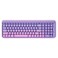 TISHLED Typewriter Keyboard Wireless 2.4GHz Rechargeable Membrane Gaming Keyboard Linear Mechanical-Feel Switch Compact 106-Key with Numpad Retro Round Keycaps Ergonomic for Win/Mac, Purple