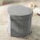 Ashler Grey Storage Ottoman, Heart Shaped Footstool, Velvet Foldable Ottoman, Folding Storage Ottoman for Living Room, Bedroom, Kid, Weight Capacity 220 lbs, 25 Liters Capacity, 15IN
