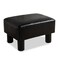 LUE BONA Modern Rectangular Foot Stool, Black Faux Leather Padded Ottoman Footrest Stool Small Foot Stool for for Living, Adults, Patio