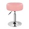 BFTOU Pink 4.9-inch Thickened Vanity Stool Round PU Leather Swivel Height Adjustable Makeup Chair Ottoman for Bedroom Living Room SPA Salon Shop Small