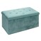 BRIAN &amp; DANY Folding Storage Ottoman Bench, Velvet Ottoman with Storage for Living Room, Long Shoes Bench, Flannelette Footrest Benches Seat 30"x15"x15" (Teal)