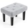 OGEMXU Ottoman Foot Stool, Small Ottoman Foot Rest with Legs, Teddy Velvet Sofa Foot Stools for Under Office Desk, Living Room, Dorm, Bedroom, Grey