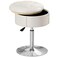 ACEQLYT&reg; Vanity Stool Vanity Chair with Storage, White Makeup Chair for Vanity, Faux Fur Vanity Stool Chair for Makeup Room Bedroom, Adjustable Swivel Round Ottoman