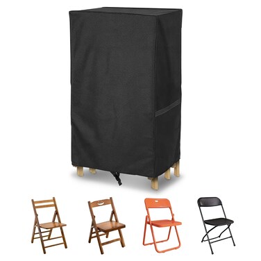 AKEfit Folding Chair Storage Bag for 1 Pack,600D Heavy Duty Waterproof for Plastic and Wooden Folding Chairs ,20'L x 12''W x 39''H-Black