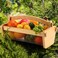 Teenyyou Garden Harvest Basket Mesh Storage Basket with Handle Versatile Gardening Fruits Vegetables Gathering Basket Garden Supply Gardener Gift for Washing Holding(Wood Color,Middle)
