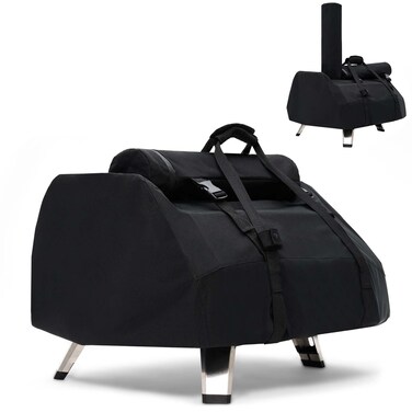 NOELIFE Carry Cover for Ooni Karu 16 and Karu 2 Pro Pizza Oven, Accessories for Ooni 16, Waterproof Pizza Maker Cover with Seperate Chimney Bag, with Bottom Straps for Fixation (Oven Not Included)