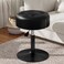 ACEQLYT&reg; Adjustable Vanity Stool Chair for Bedroom Bathroom, Black Faux Leather Vanity Chair, Small Makeup Chair for Vanity Desk, Easy to Assemble, Round Ottoman Footstool