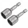 uxcell Quick-Change Nut Driver Bit, 1/4" Hex Shank 13mm Magnetic Nut Setter Drill Bits, 1.89" Length, Metric 2 Pcs