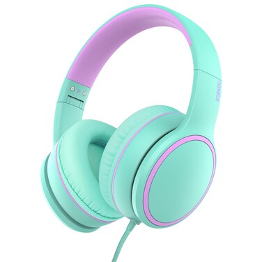 RORSOU R10 On-Ear Headphones with Microphone &bull; Lightweight Folding Stereo Bass Headphones &bull; with 1.5M No-Tangle Cord &bull; Portable Wired Headphones &bull; for Smartphone Tablet Computer &bull; Green
