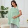 Muslin Nursing Cover for Breastfeeding, Breathable 100% Cotton Privacy Nursing Covers with Rigid Hoop for Mother Nursing Apron, Include Burp Cloths, Soft Arch Neckline Nursing Apron (Mint Green)