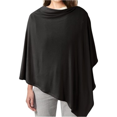 Konssy Knit Nursing Cover for Breastfeeding, 360&deg; Full Privacy Breathable Breastfeeding Cover, Multi-use Carseat Canopy(Black)