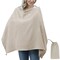 Muslin Nursing Cover for Breastfeeding Breathable 100% Cotton Breastfeeding Cover up with Rigid Hoop for Mother Arch Neckline Nursing Apron with Muslin Storage Bag Breastfeeding Essentials(Khaki)