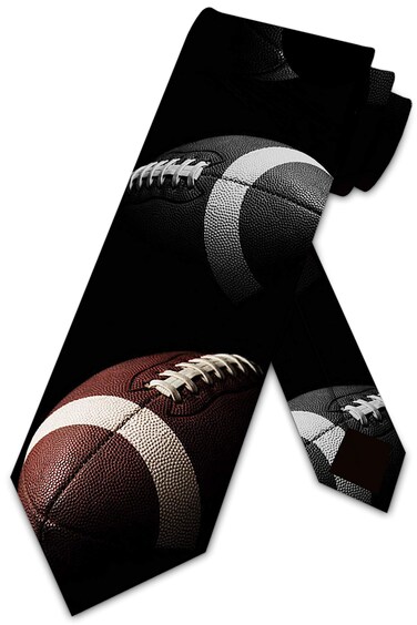 Three Rooker Football Ties Mens Sports Necktie Foot Ball Gifts
