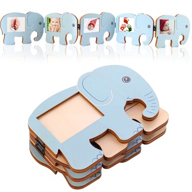 Elephant Sonogram Picture Frame Quadruple Ultrasound Picture Frame 4 Folding Pregnancy Keepsake Photo Frame for Pregnancy Announcements First Time to Be Dad Mom Gifts Gender Neutral Baby Nursery D&eacute;cor