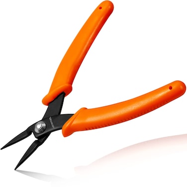 LEONTOOL 5-Inch Long Nose Pliers Specialty Pointed Nose Tweezer Nose Pliers 1mm Diameter Tip Mini Needle Nose Chain Nose Pliers Flat Smooth Jaw Precision Pliers Jewellery Making Tool