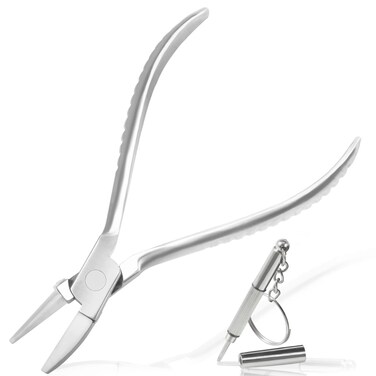LEONTOOL Eyeglasses Frame Pliers 6 Inches Nylon Jaw Half Flat Nose Pliers Eyeglasses Pliers Glasses Repair Assembling &amp; Ajusting Tools with Professional Eyeglass Repair Screwdriver